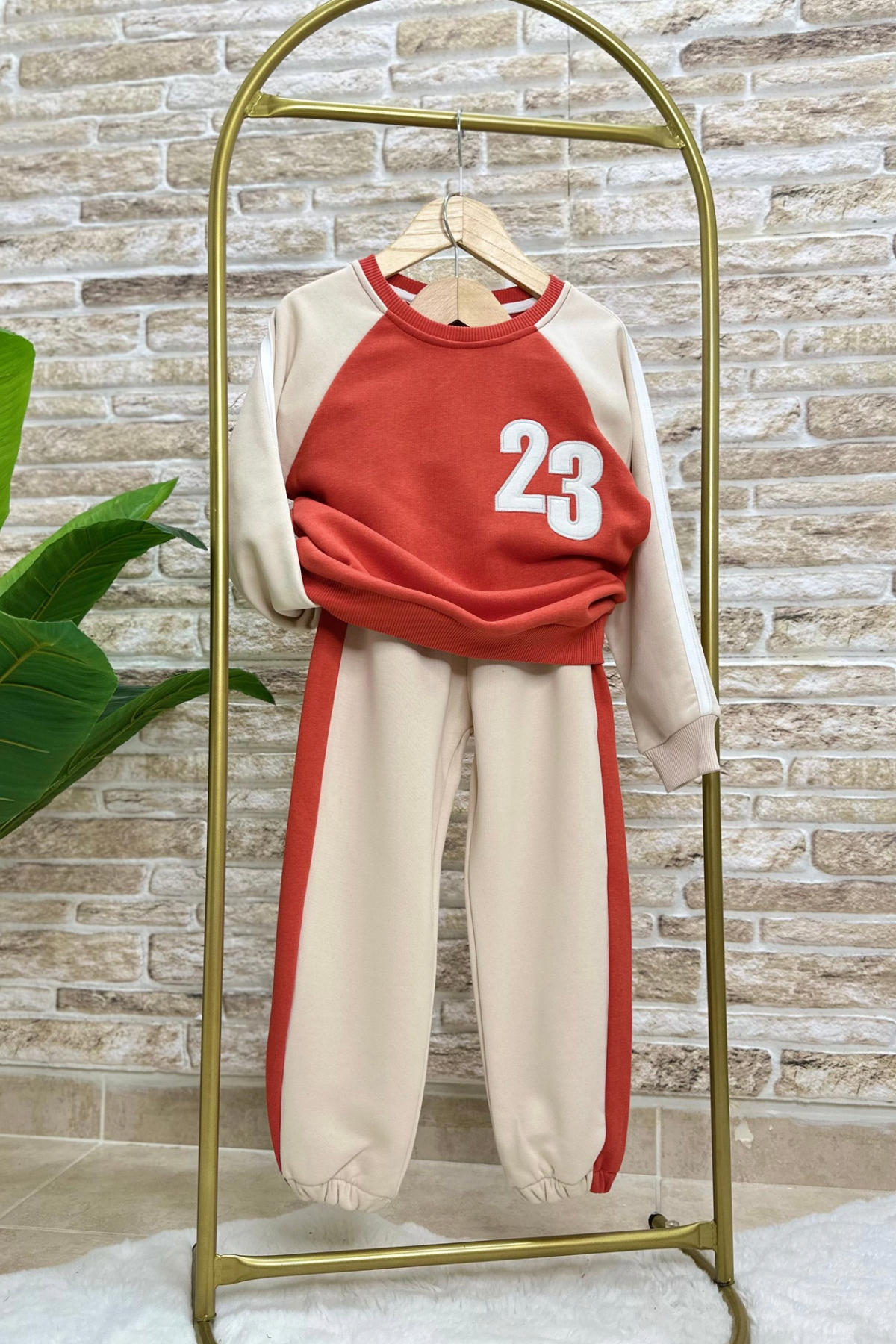 Unisex 23 Baskı Turuncu İkili Takım