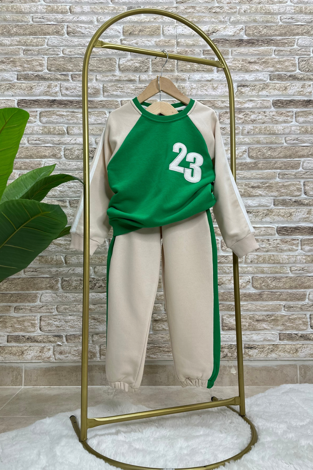 Unisex 23 Baskı Yeşil İkili Takım