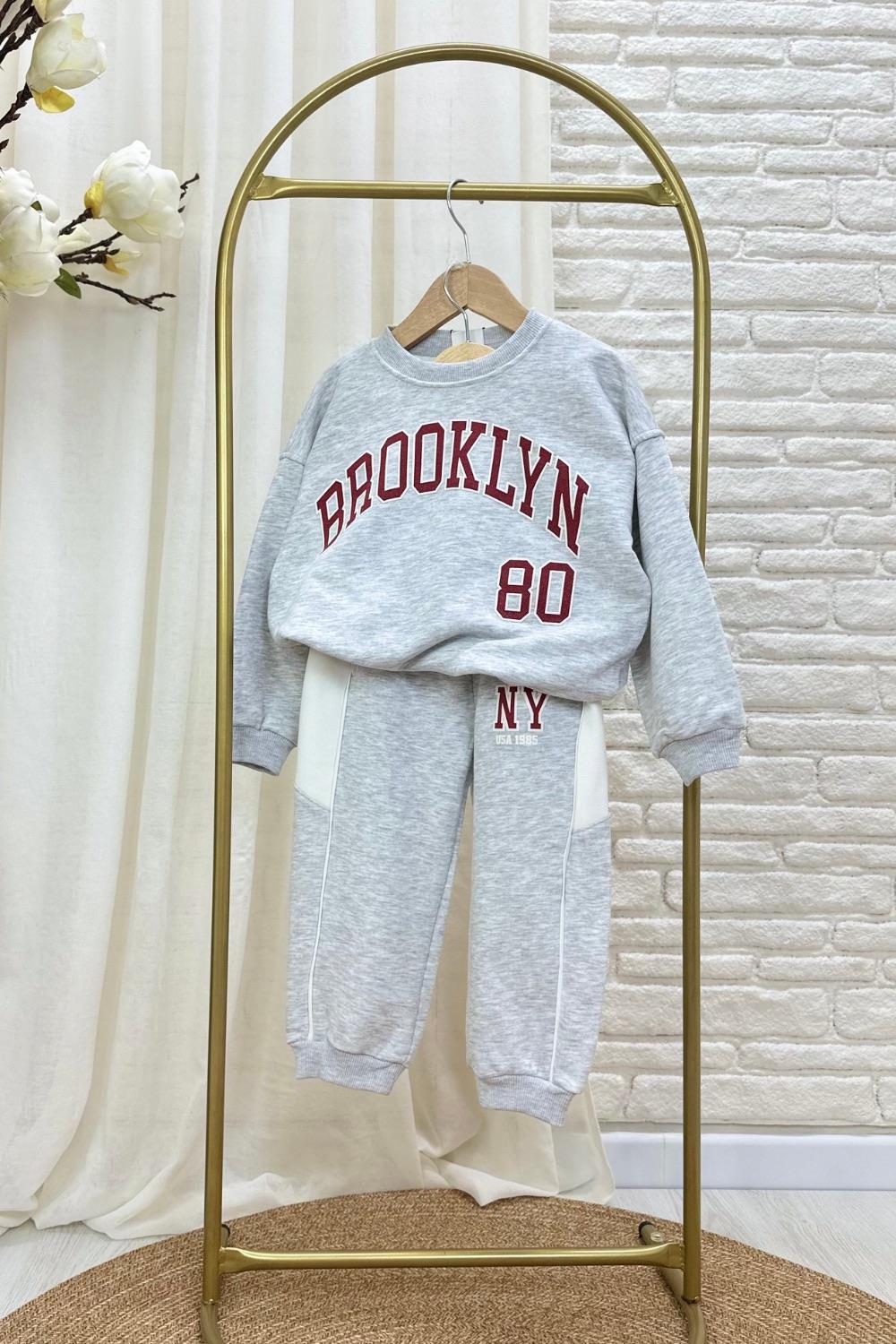 Unisex 3 İplik Brooklyn Gri Takım