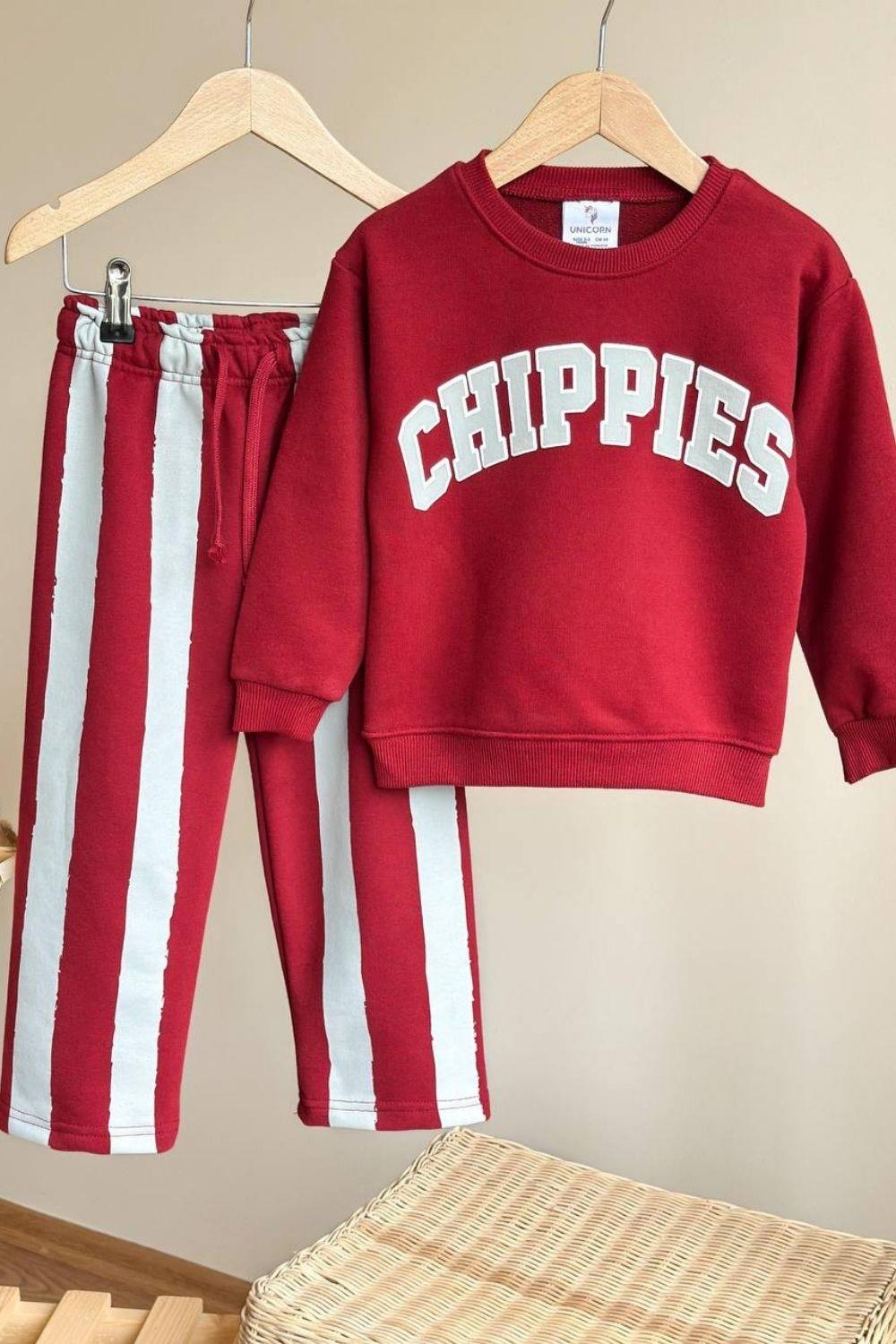Unisex 3 İplik Chippies Bordo Takım