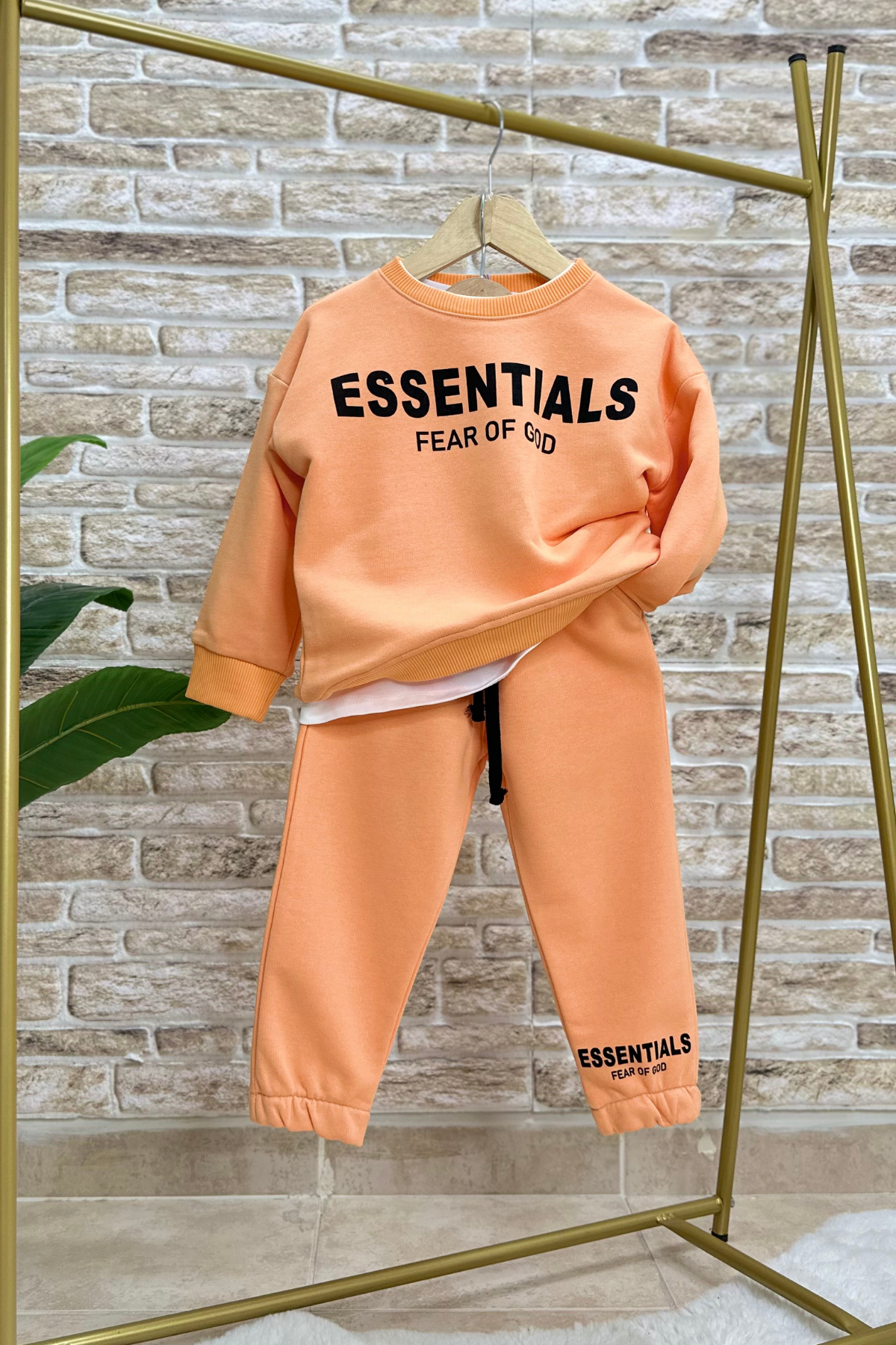Unisex 3 İplik Essentials Somon Takım