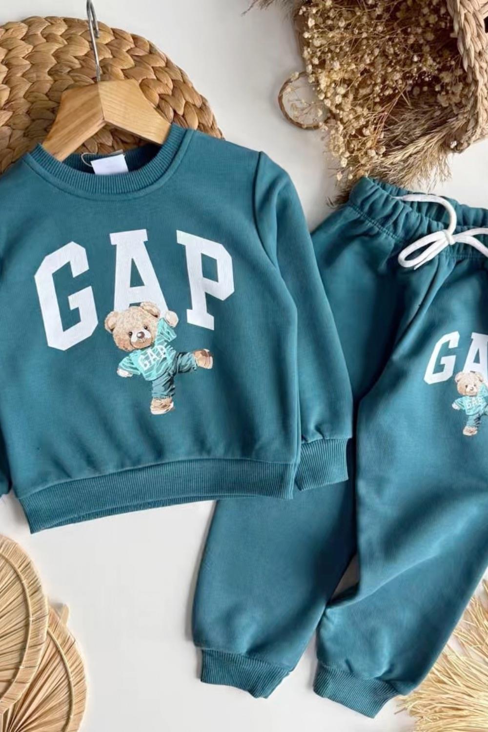 Unisex 3 İplik Gap Ayıcıklı Petrol Takım