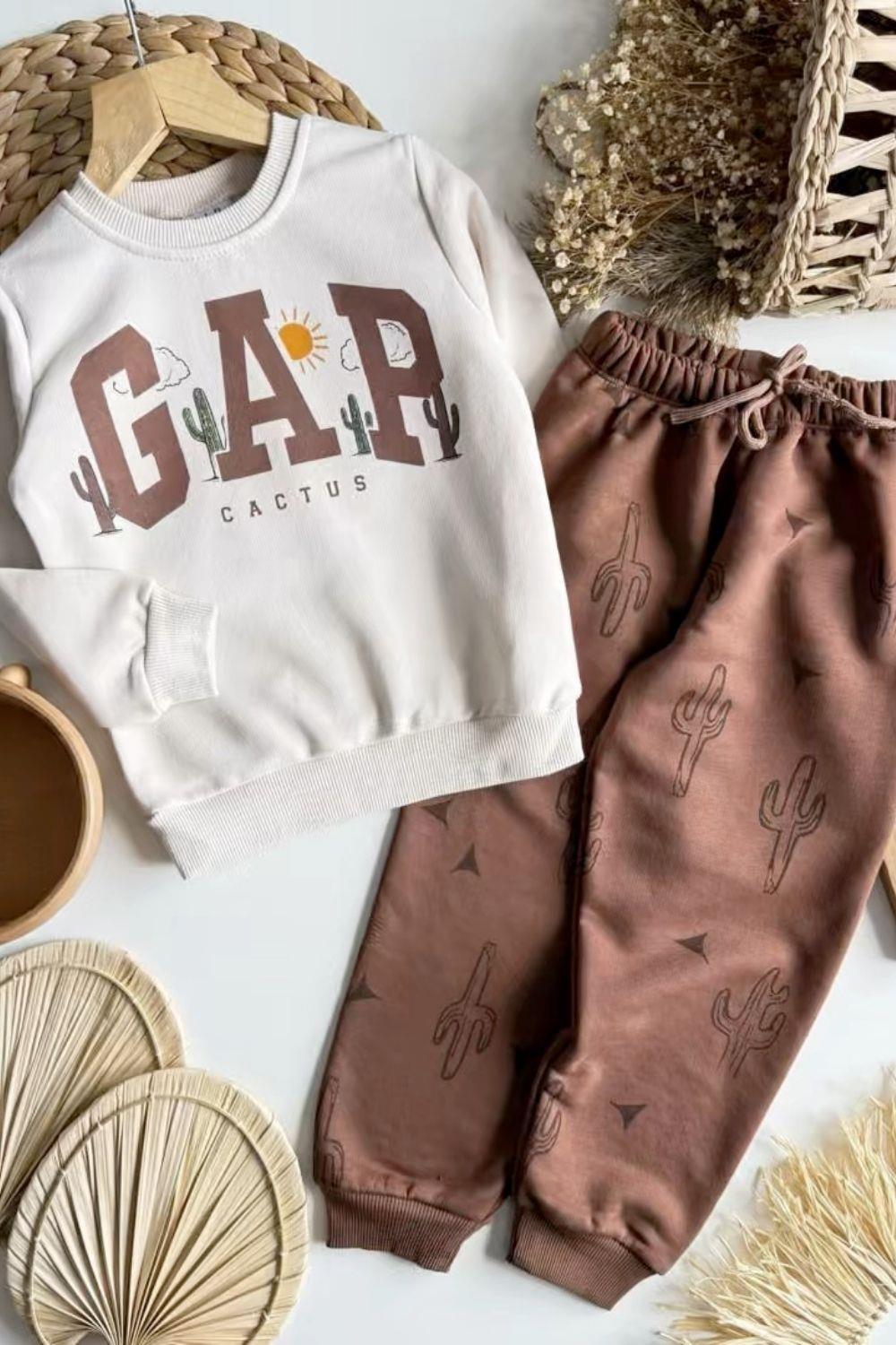 Unisex 3 İplik Gap Güneşli Kahve Takım