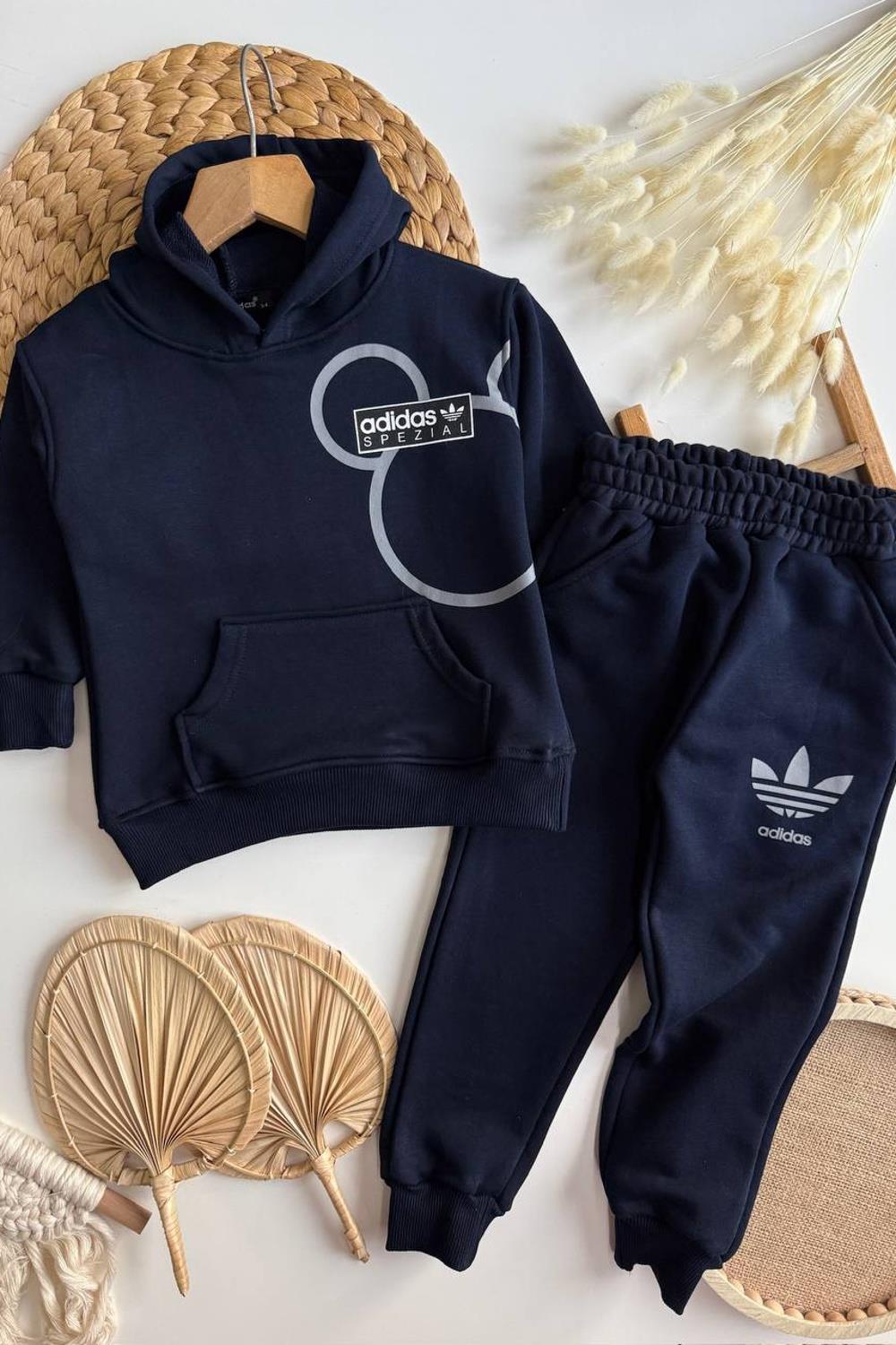 Unisex 3 İplik Kapüşonlu Laci Adids Takım