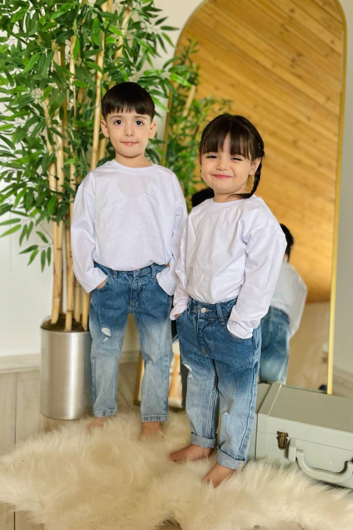 Unisex Açık Yıkama Jean Pantolon