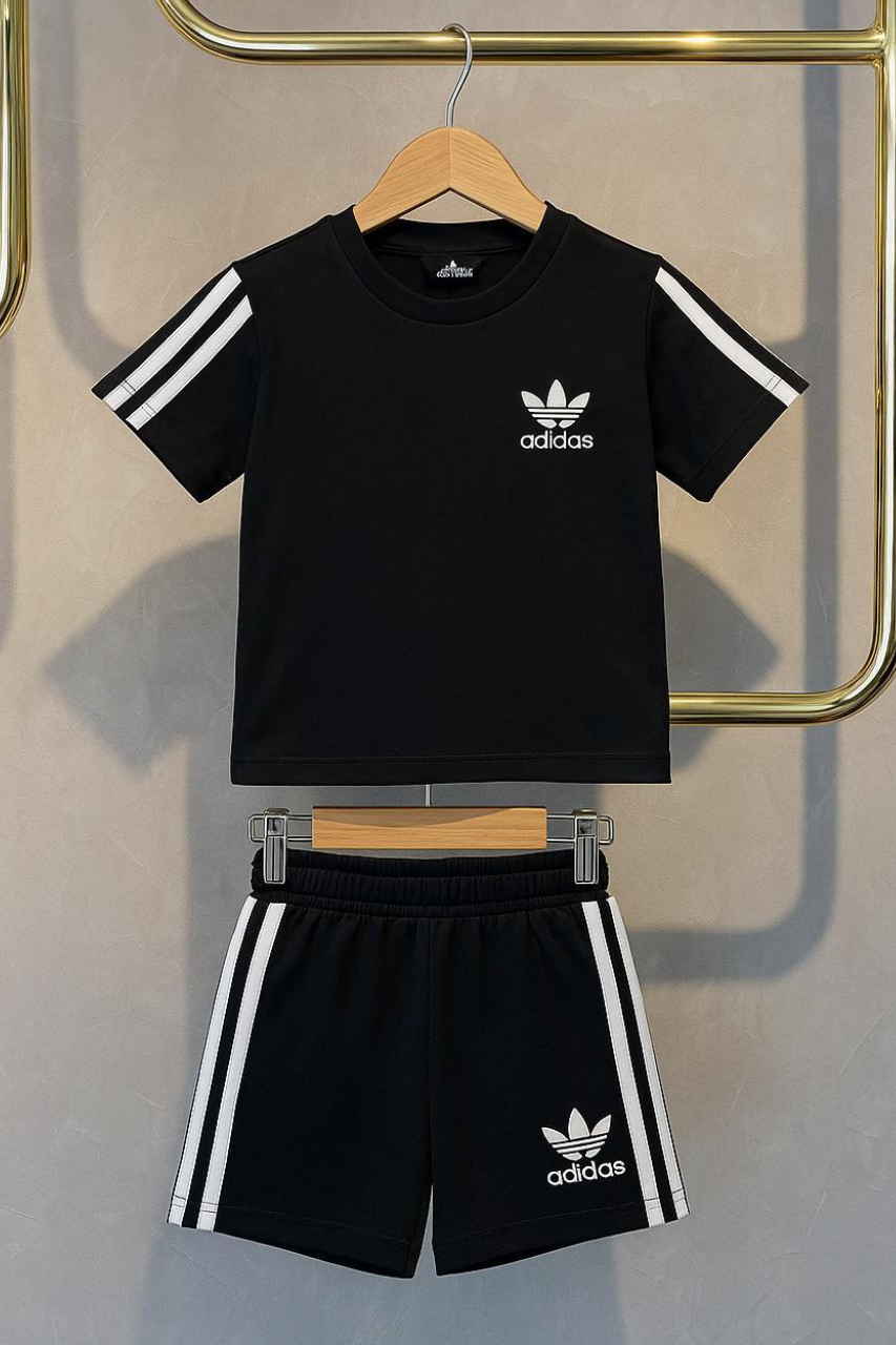 Unisex Adids Siyah Şortlu Takım