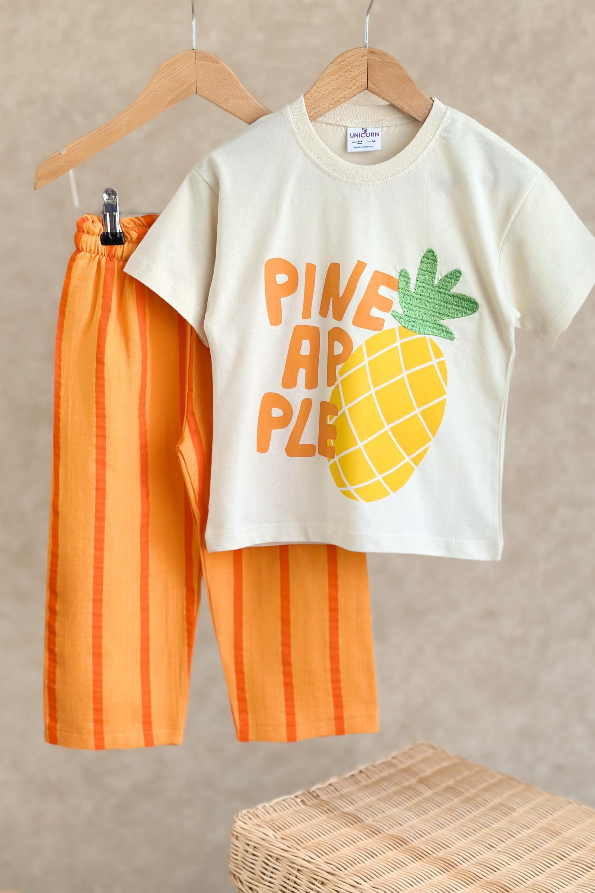 Unisex Ananaslı Müslim Pantolon Takım 