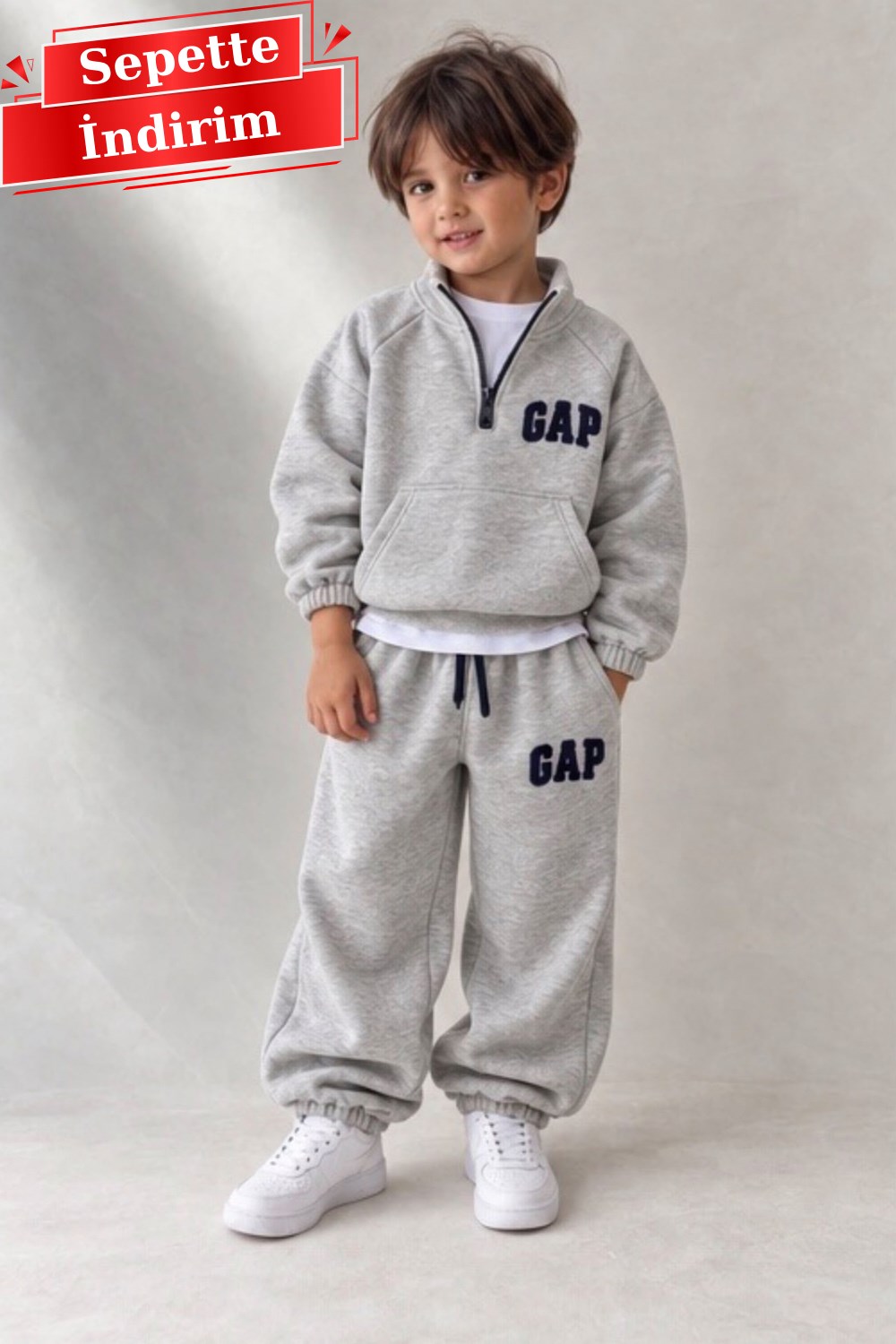 Unisex Balıkçı Yaka Gri Gp Takım