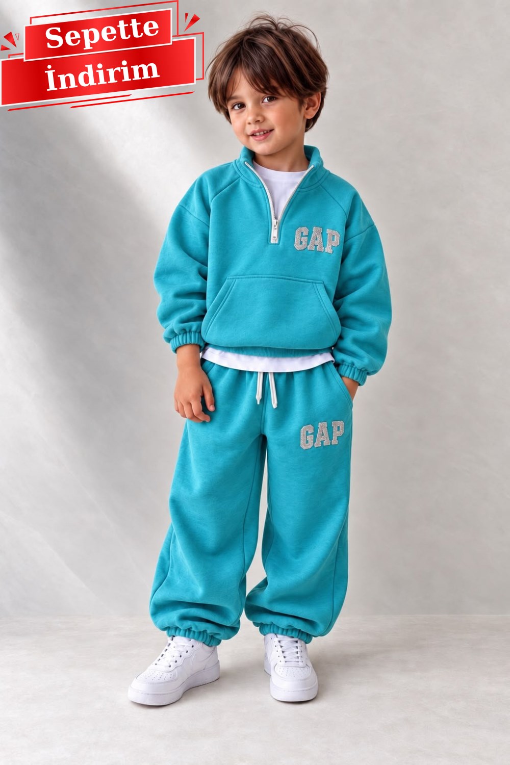 Unisex Balıkçı Yaka Turkuaz Gp Takım