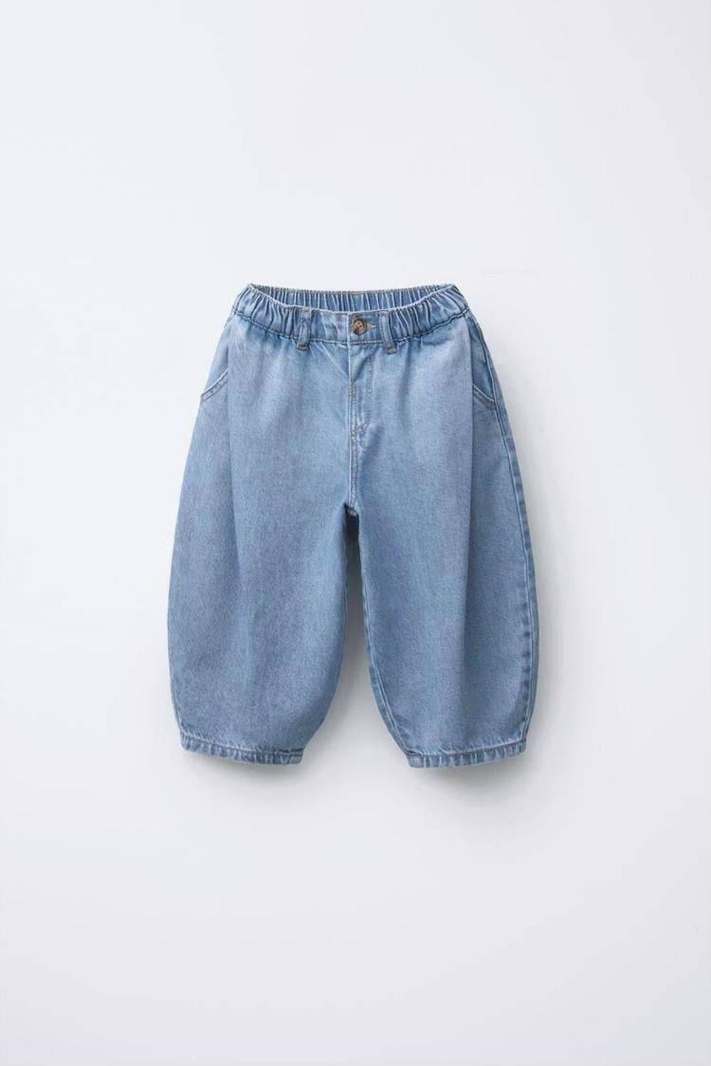 Unisex Baloon Mavi Denim Jean Pantolon
