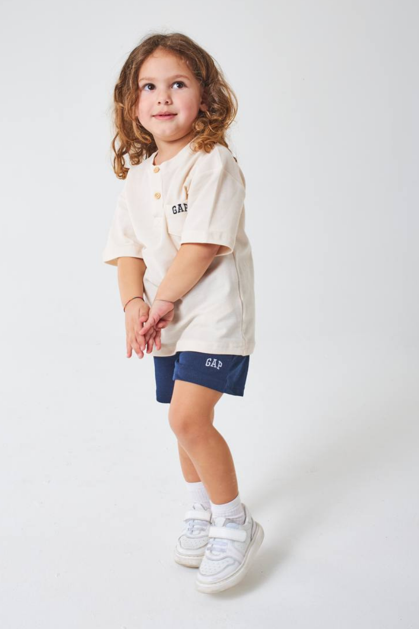 Unisex Bej Laci Şortlu Gap Yaz Takım