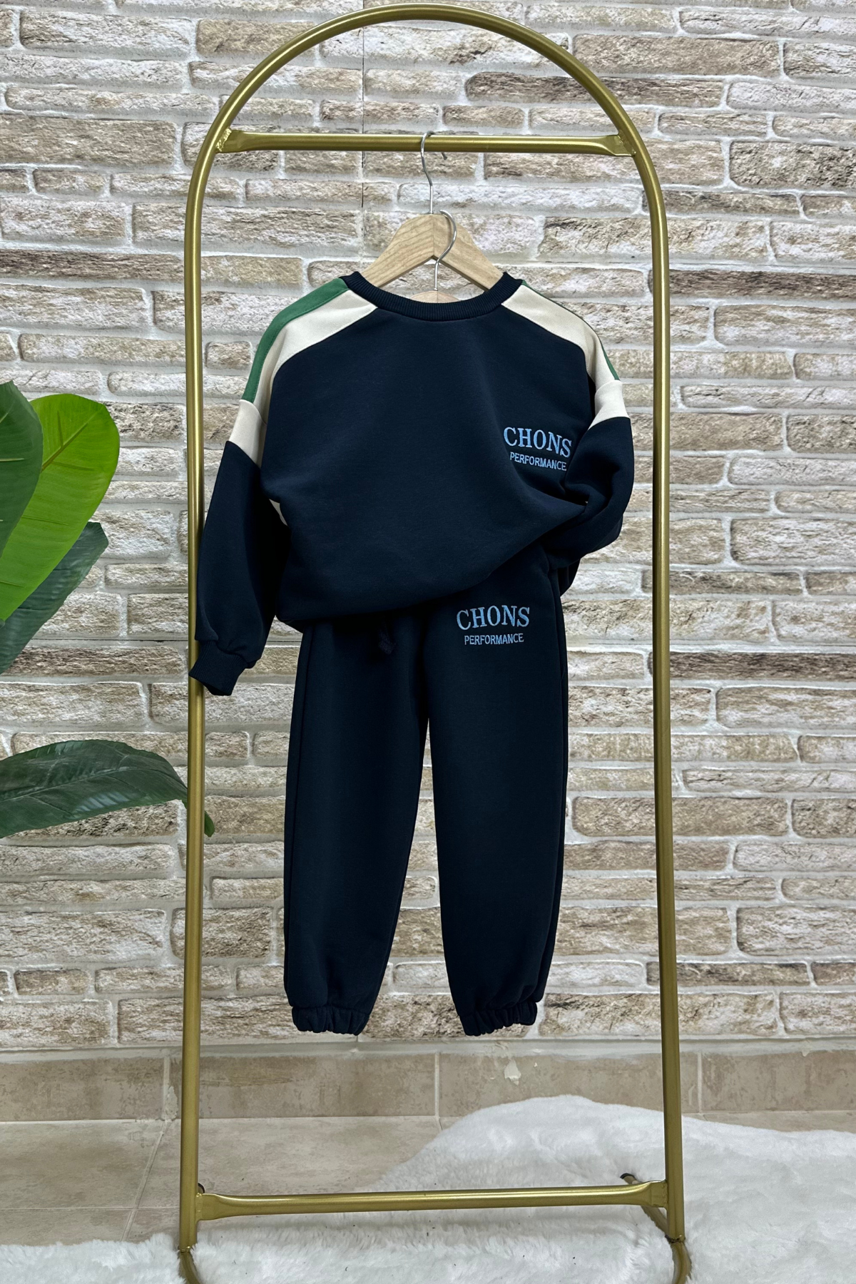 Unisex Çocuk 3 İplik Chons Lacivert  İkili Takım