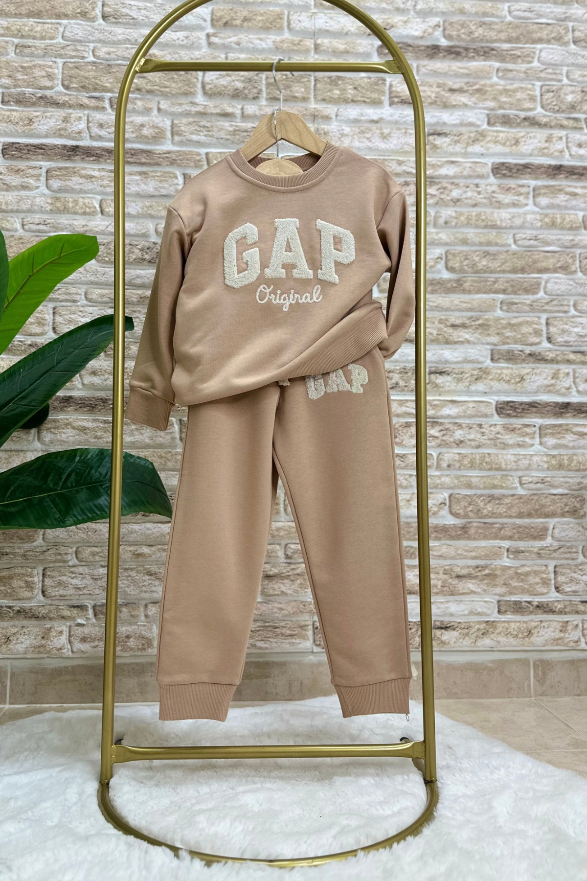 Unisex Çocuk 3 İplik Kahve Süzene Gap Takım