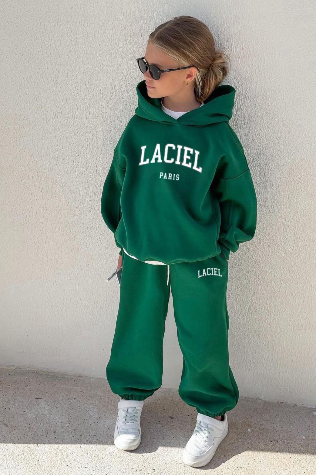 Unisex Çocuk 3 İplik Laciel Kapüşonlu Z.Yeşili Takım