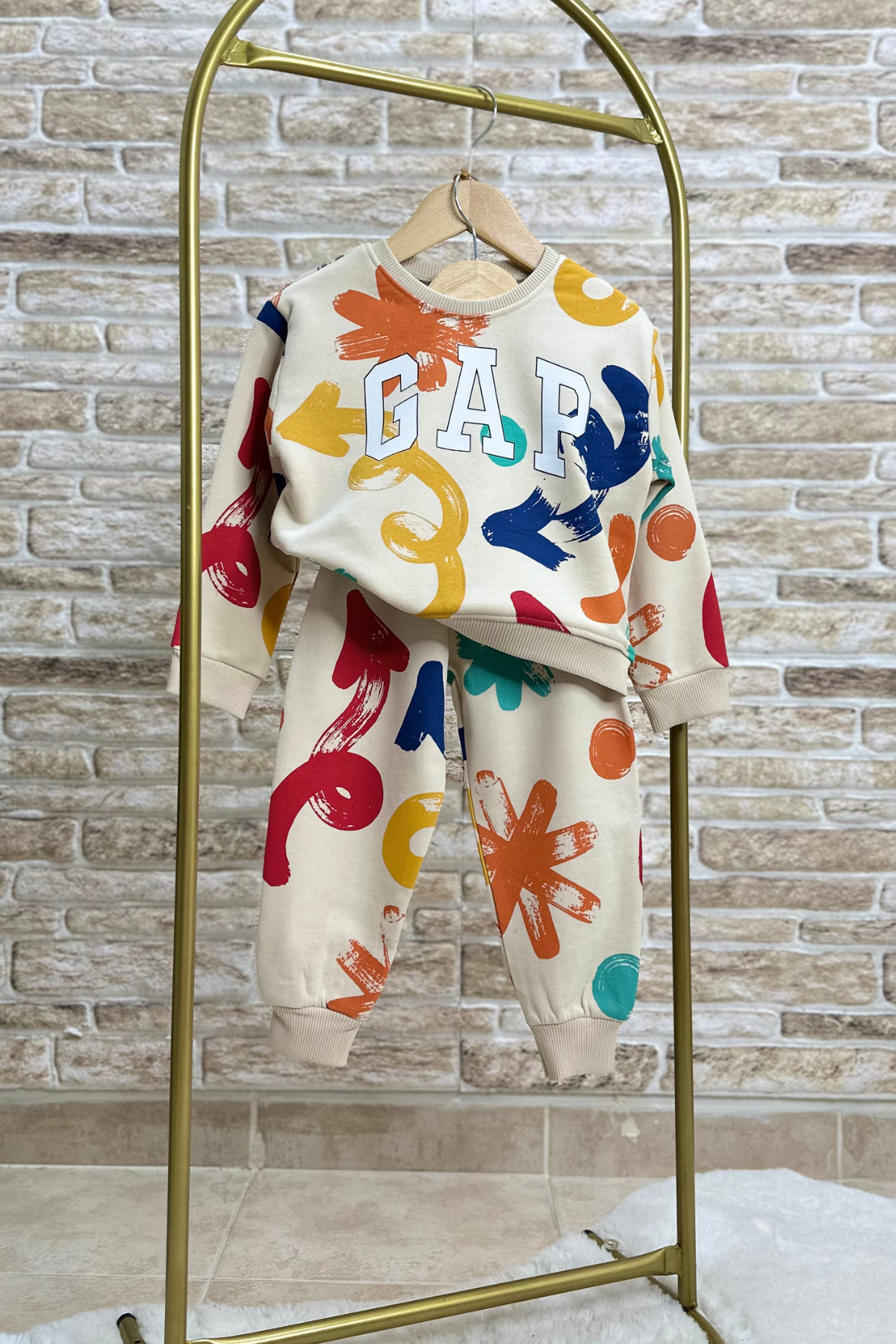 Unisex Çocuk 3 İplik Renkli Gap Takım