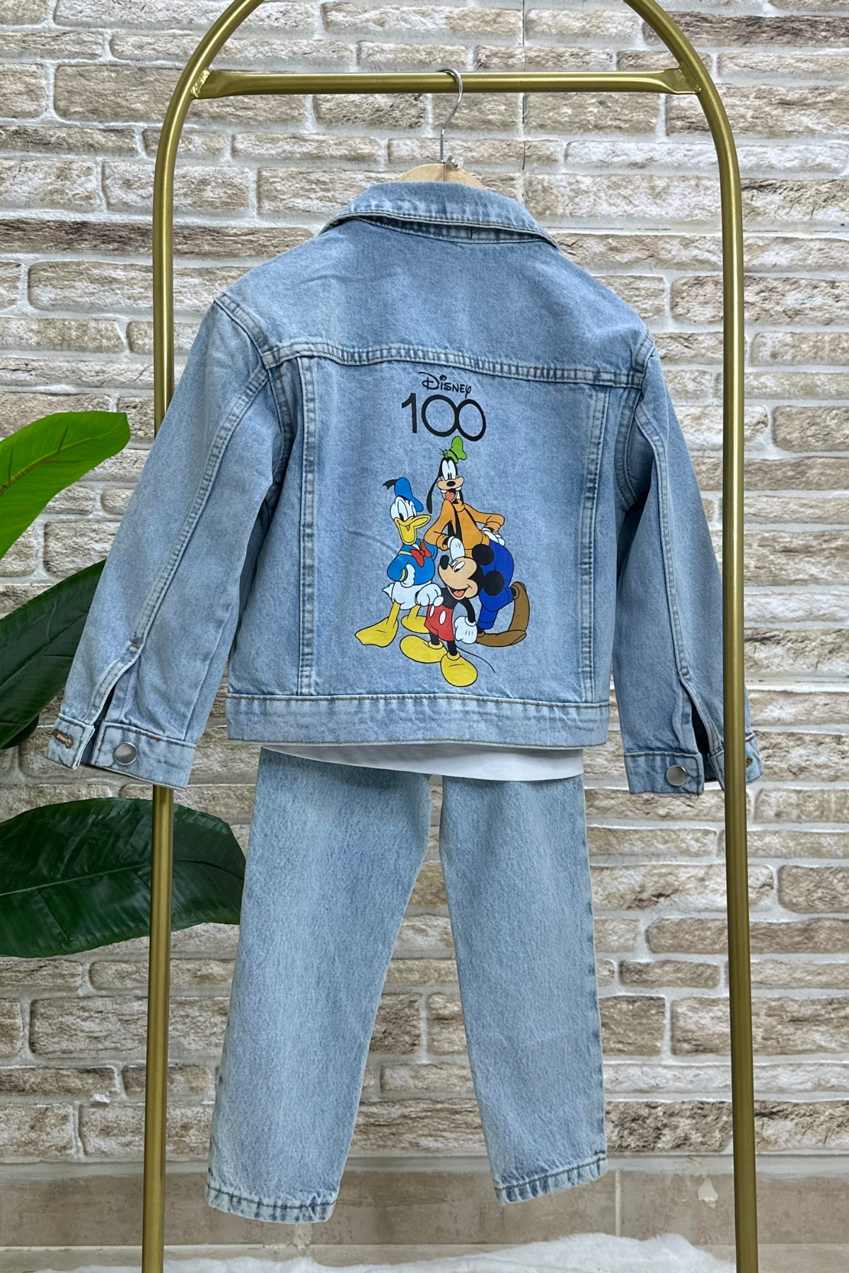 Unisex Çocuk Denim Mickey Friends Kot Ceket  