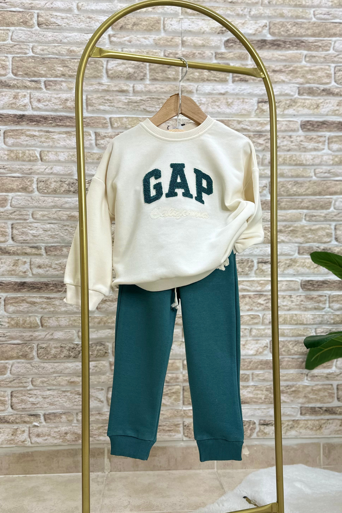 Unisex Çocuk Süzene Nakışlı İndigo Gap Takım