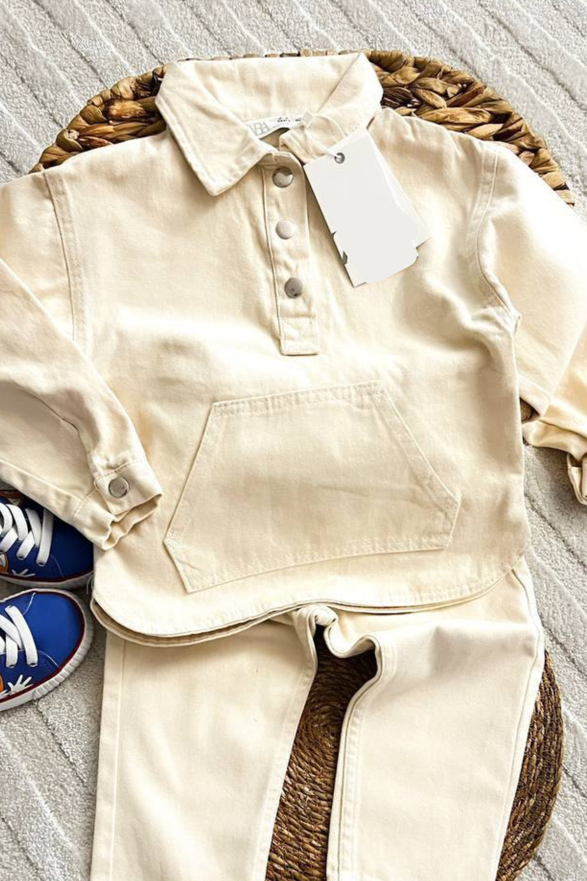 Unisex Denim Krem Sweat