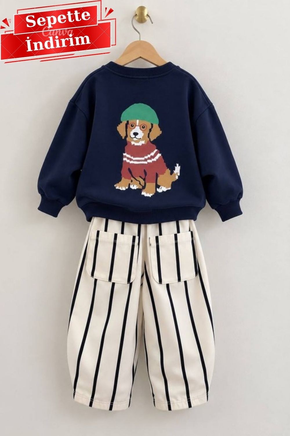 Unisex Gabardin Pantolonlu Taddy Laci Takım