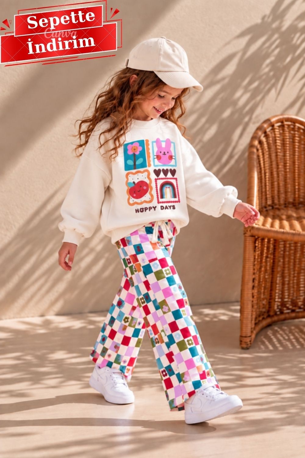 Unisex Happy Days Renkli 3 İplik Takım