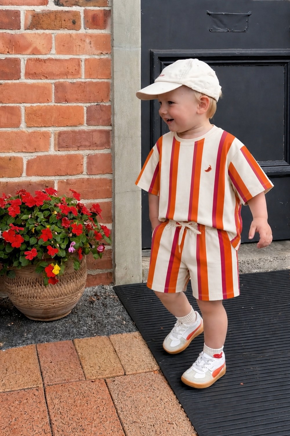 Unisex  Laciel Biberli Orenj Şortlu Takım
