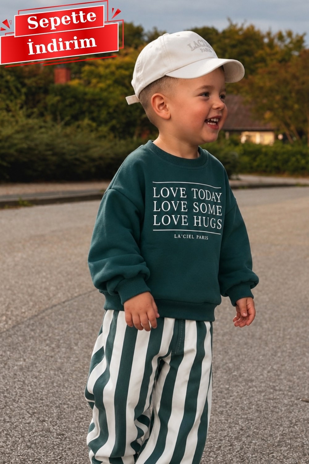 Unisex Laciel  Love Today Teşil Sweat