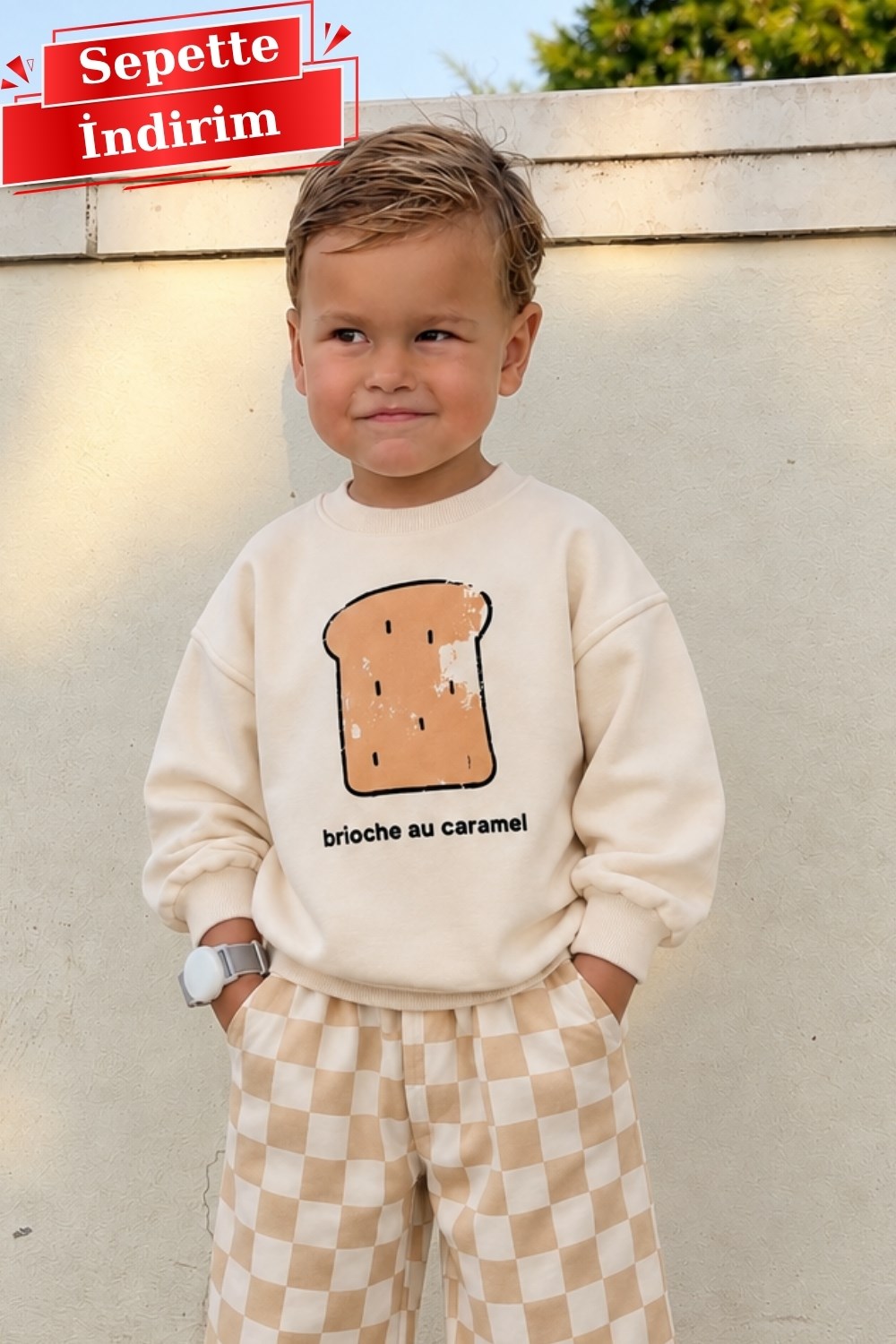 Unisex La'ciel Sloganlı Caramel Sweat