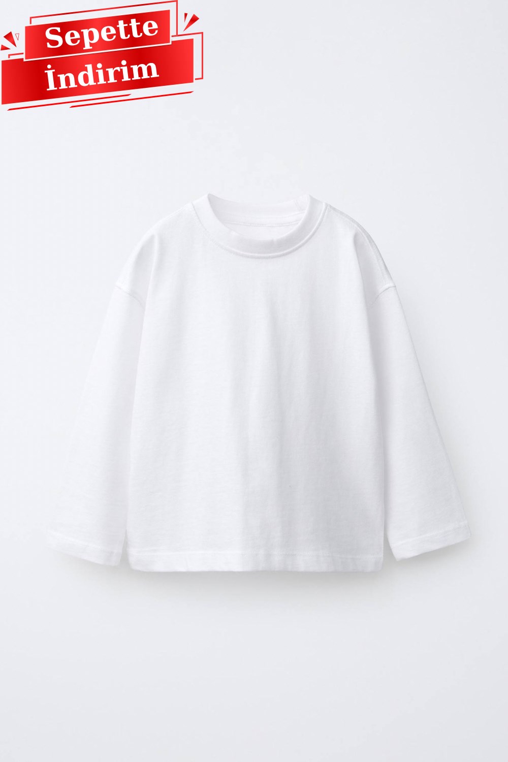 Unisex Laciel Uzun Kol Beyaz Tshirt