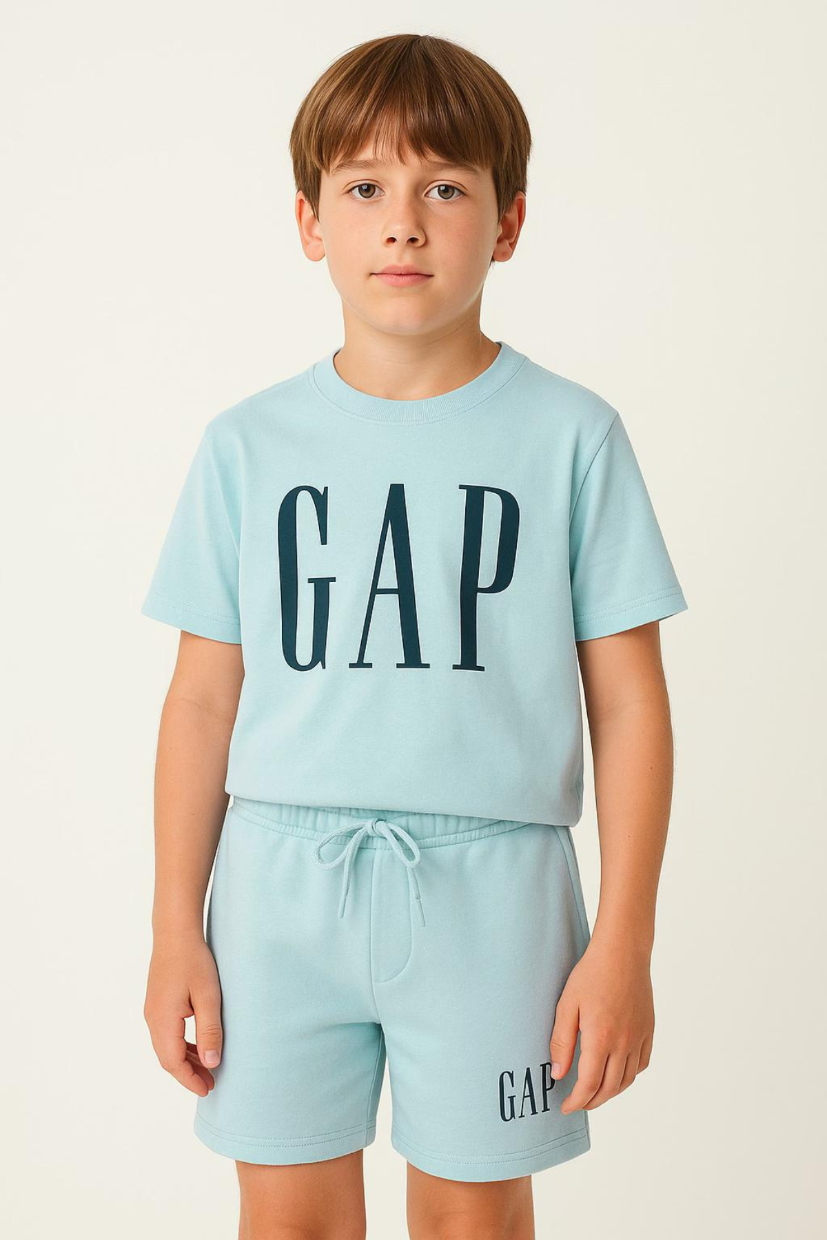 Unisex Mavi 6-14 Yaş Gap Şortlu Takım