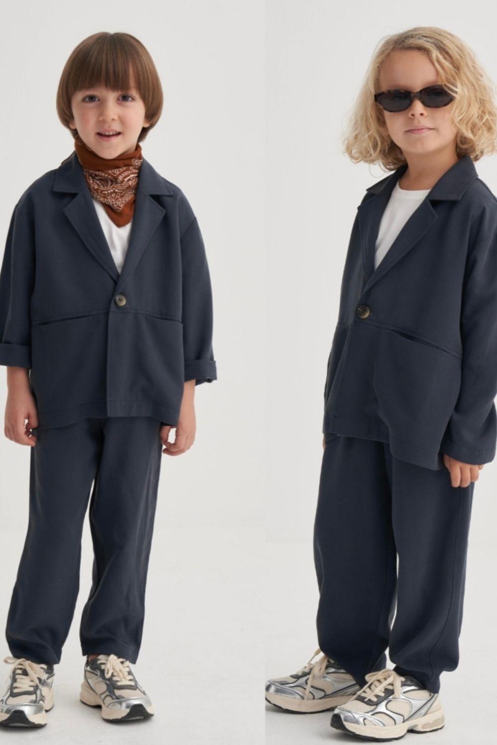 Unisex Özel Seri Ceket Lacivert Takım