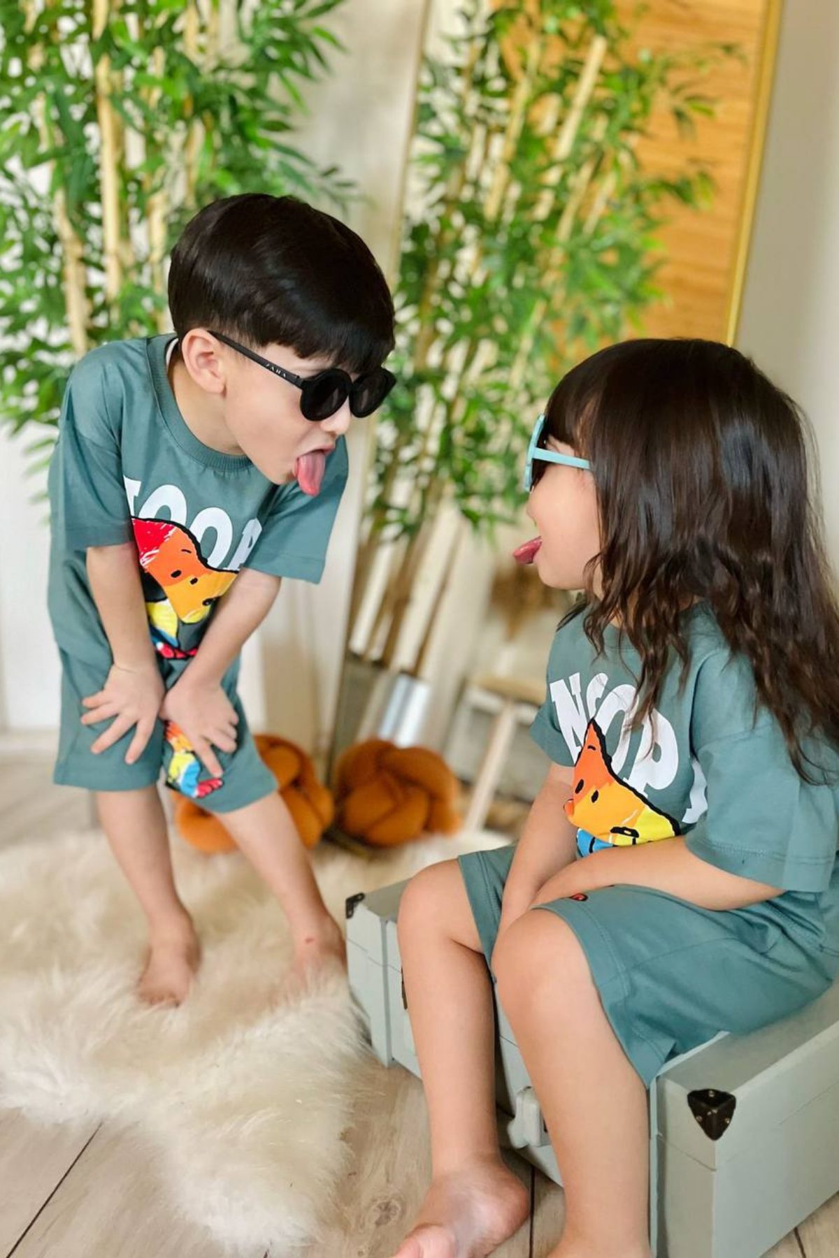 Unisex Snopy Yeşil Şortlu Takım