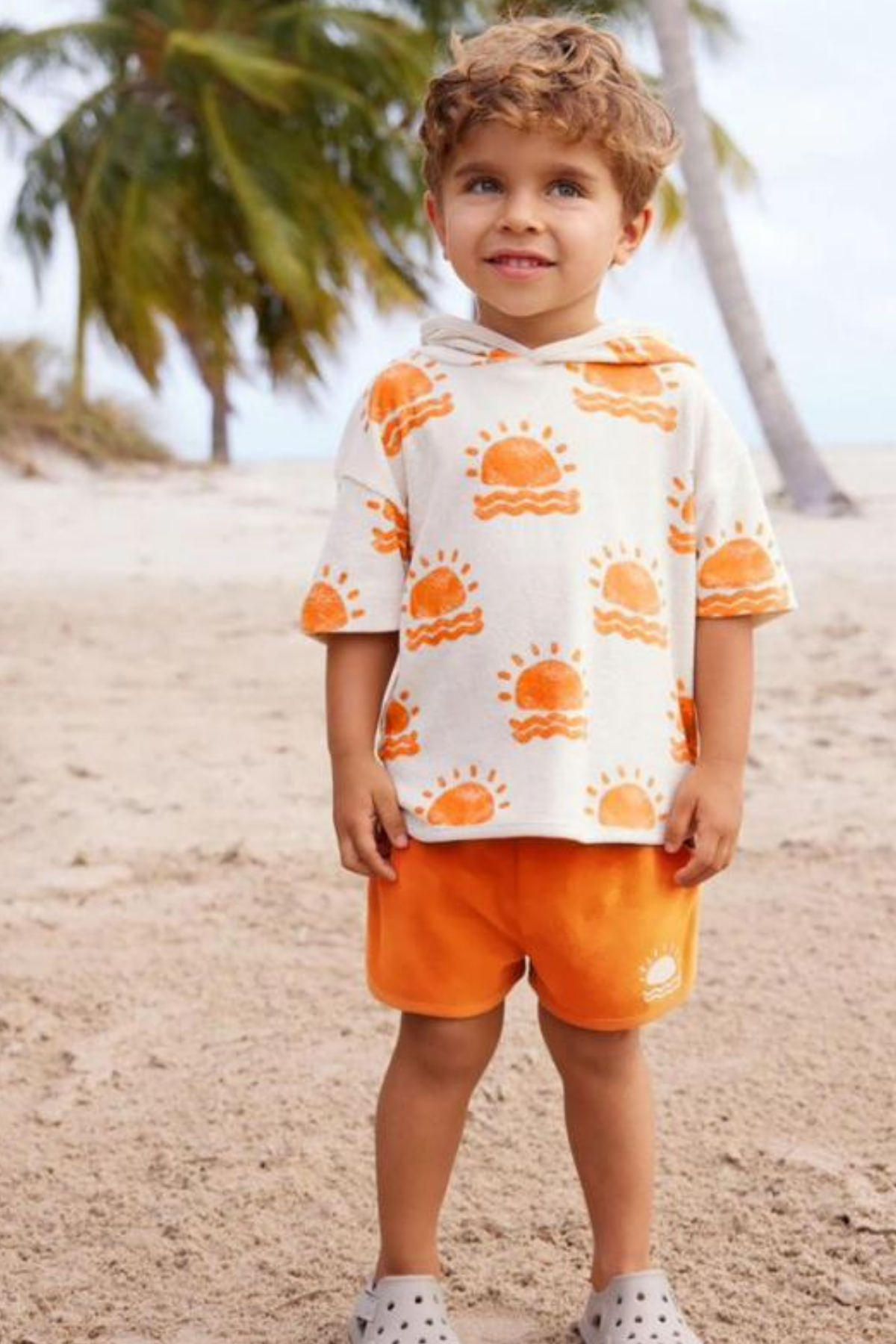 Unisex Sun And Sand Oranj Tshirt Şort Takım