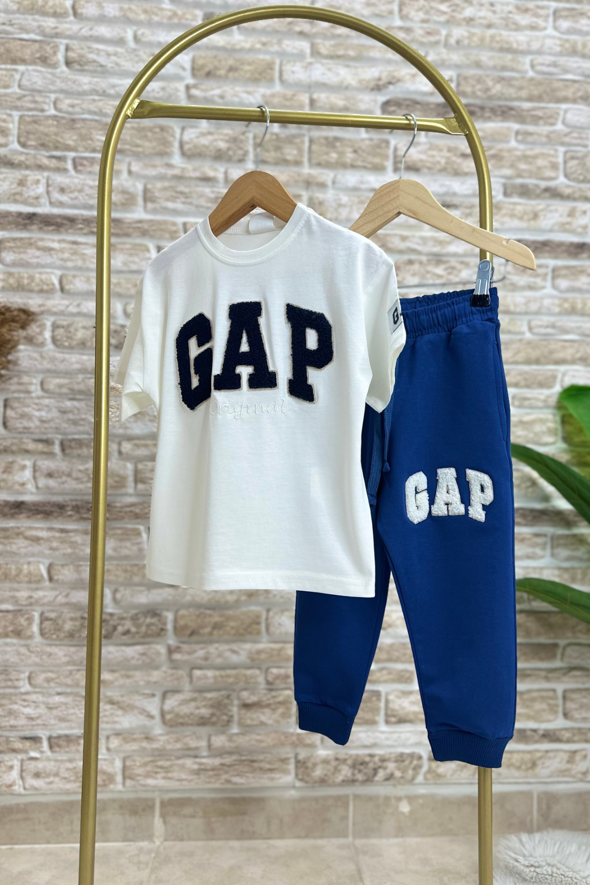 Unisex Süzene Ekru Lacivert Gap Takım