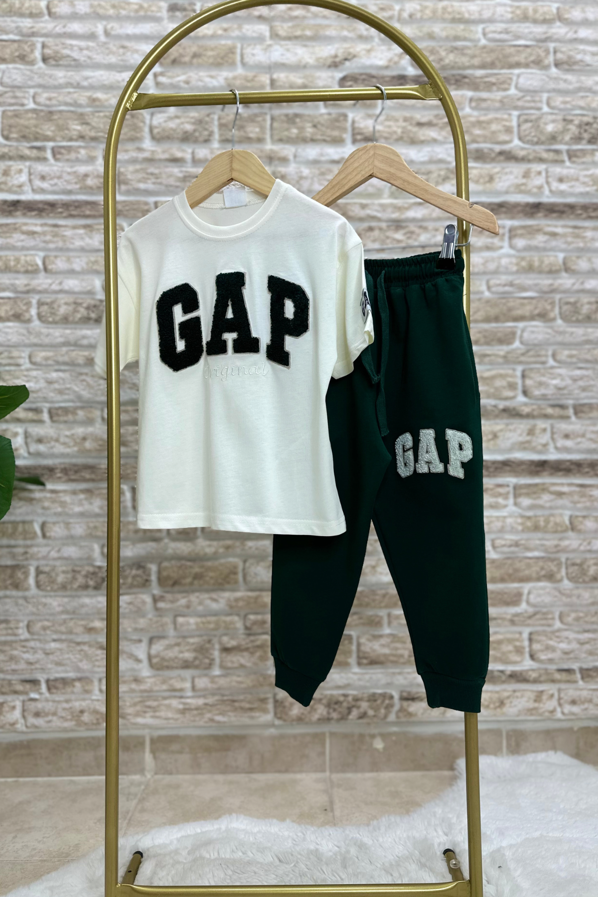 Unisex Süzene Ekru Yeşil Gap Takım