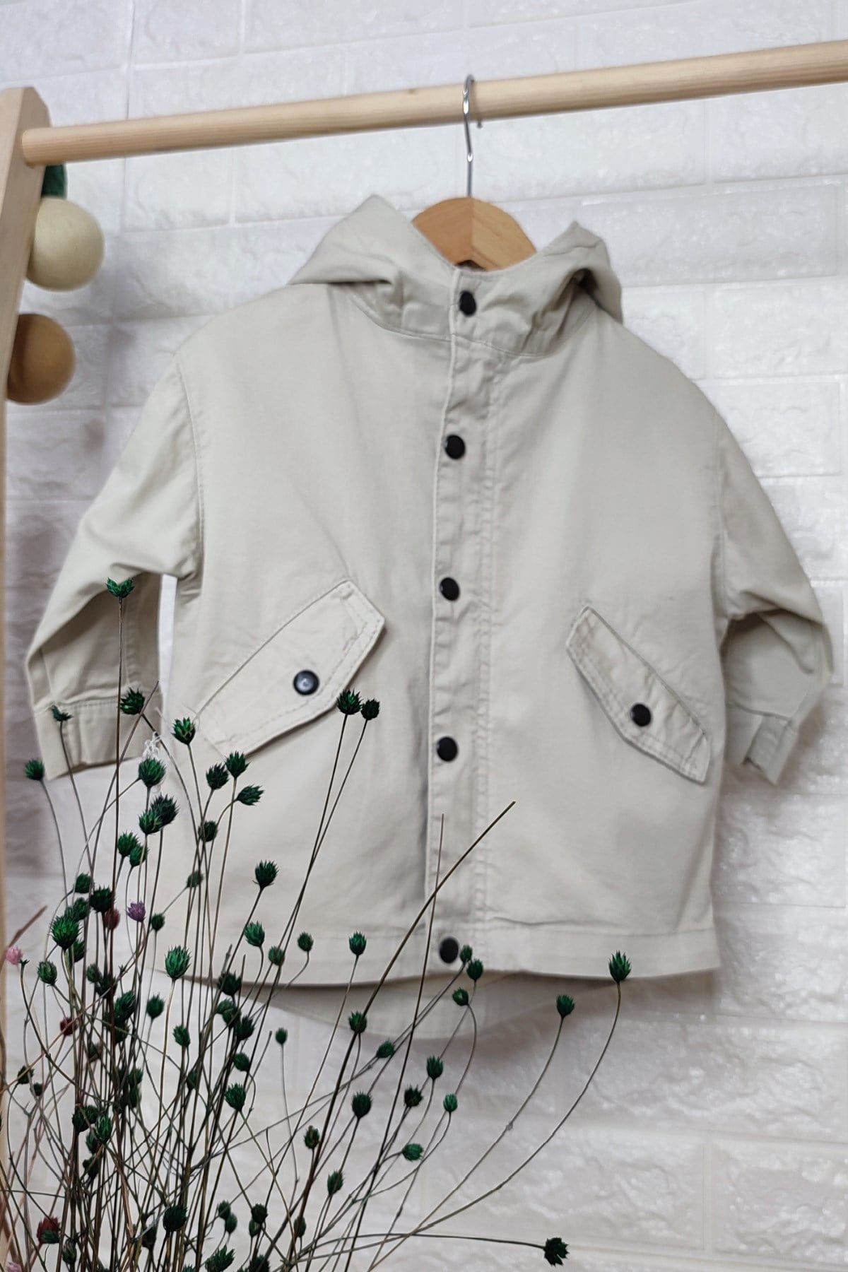 Unisex Taş Renk Trenckot