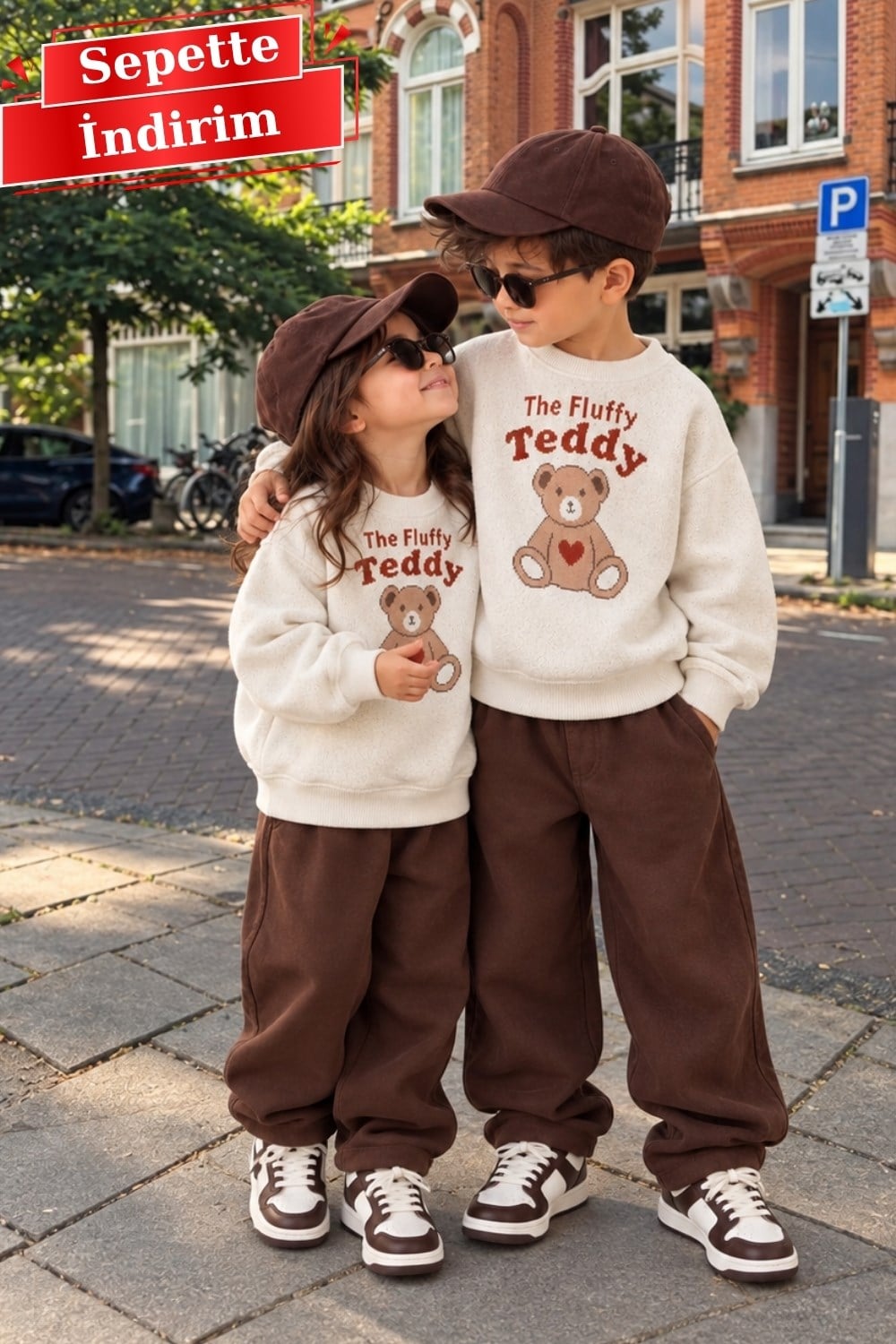 Unisex Teddy Triko Gabardin Pantolon Takım