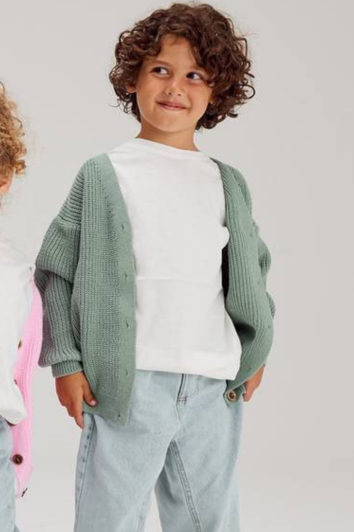 Unisex Yeşil Triko Hırka