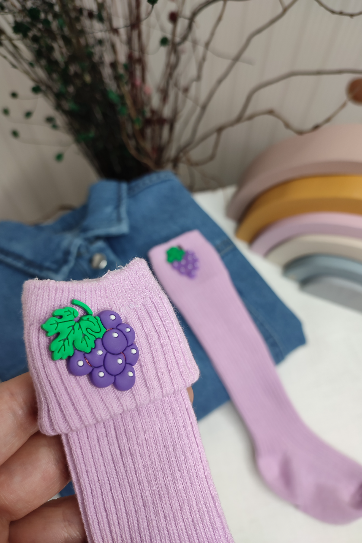 Üzüm Figürlü Çorap