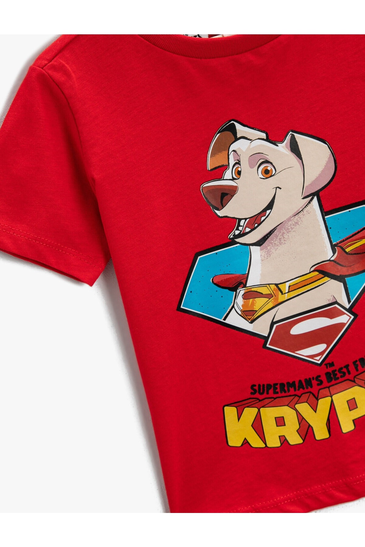 Süper Köpek Krypto Baskılı Tişört Lisanslı Kısa Kollu Pamuklu