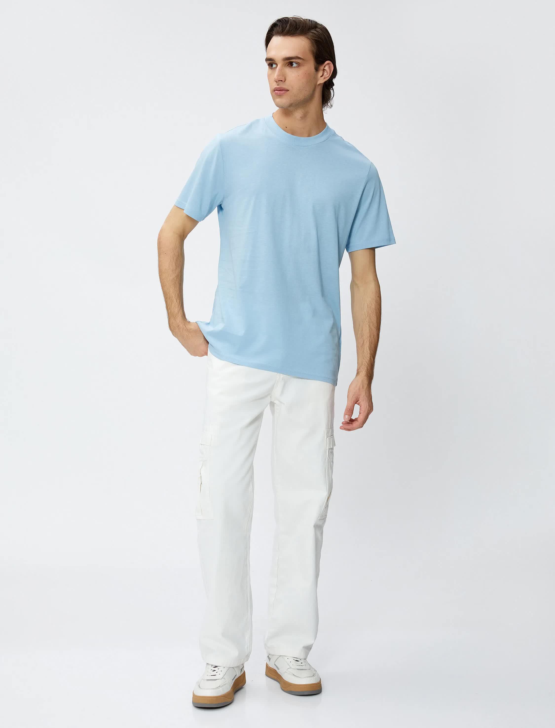 Mavi Erkek Basic Tişört Bisiklet Yaka Kısa Kollu