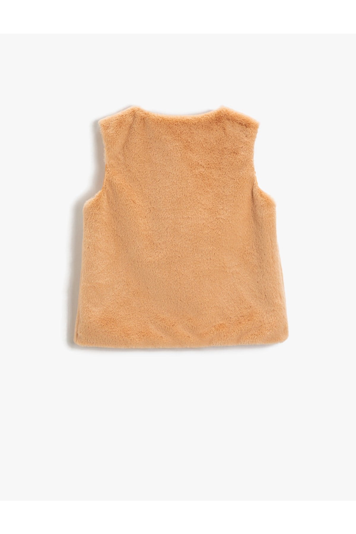 Kız Çocuk Basic Peluş Yelek Yuvarlak Yaka