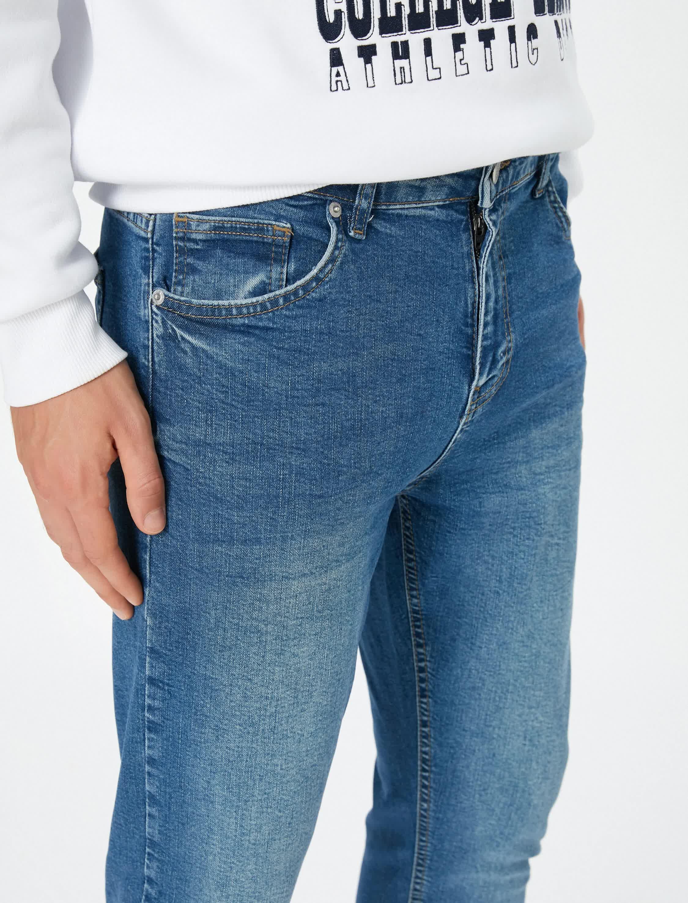 Lacivert Erkek Skinny Fit Kot Pantolon - Michael Jean