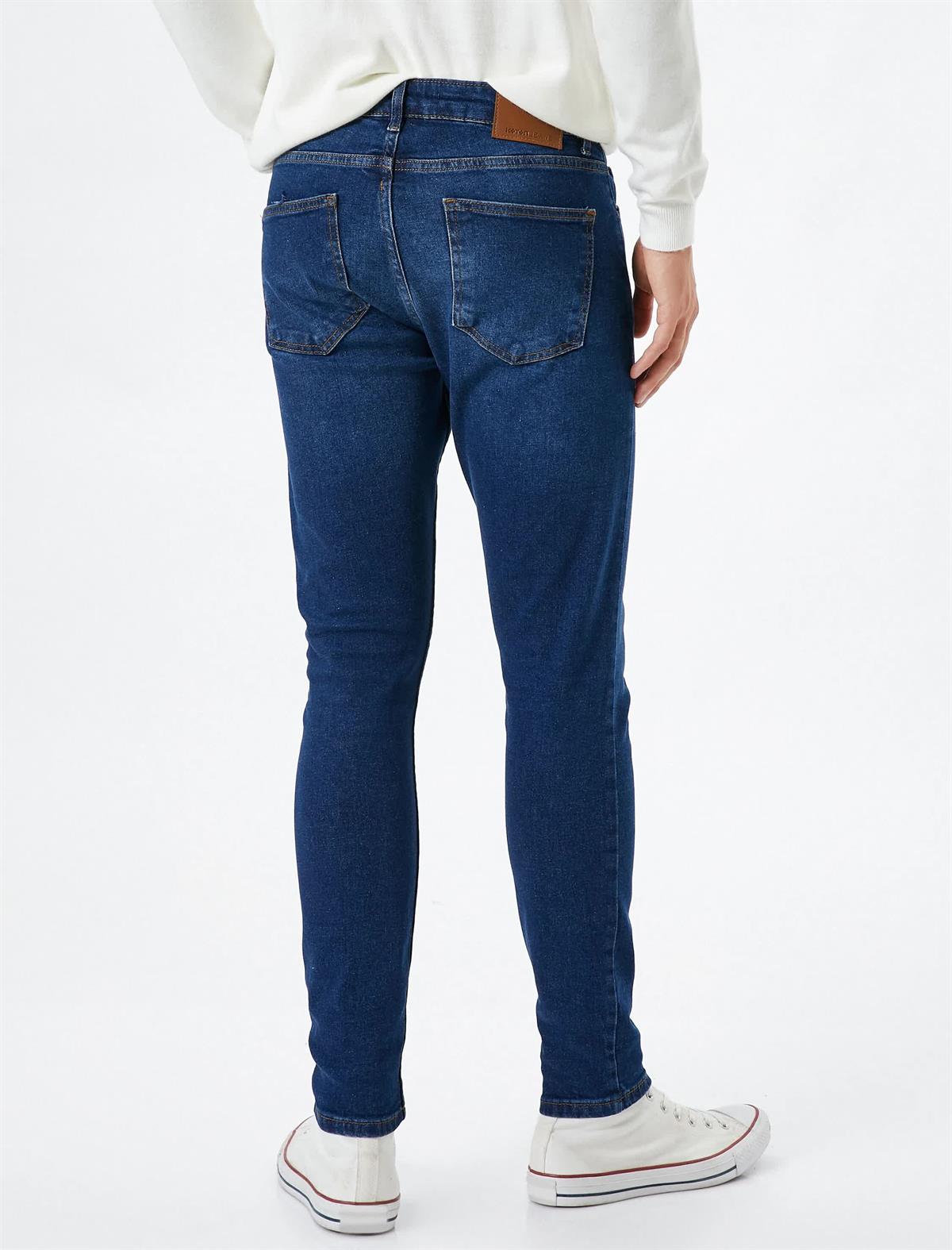 Lacivert Erkek Super Skinny Fit Kot Pantolon - Justin Jean