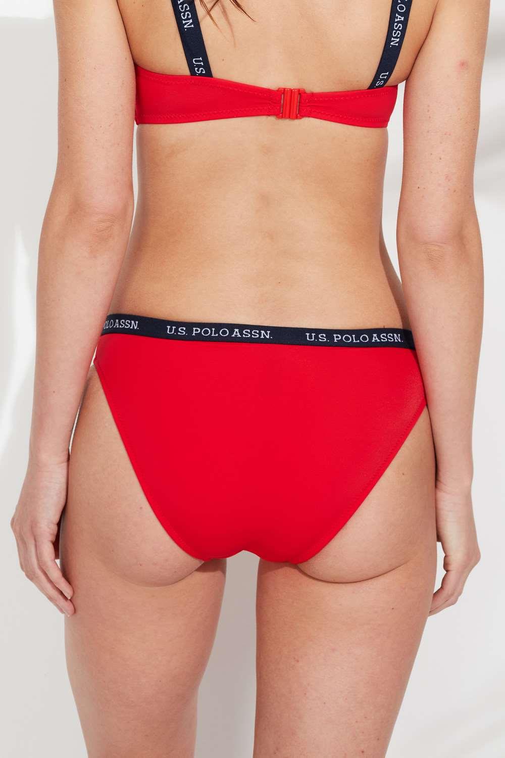 Kadın Kırmızı Kalın Kenarlı Lastikli Bikini Alt