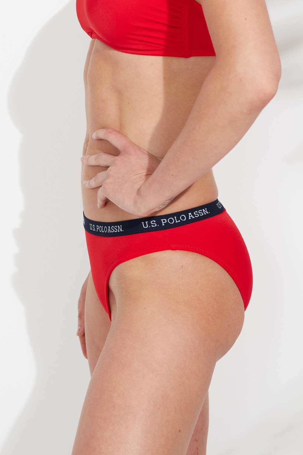 Kadın Kırmızı Kalın Kenarlı Lastikli Bikini Alt