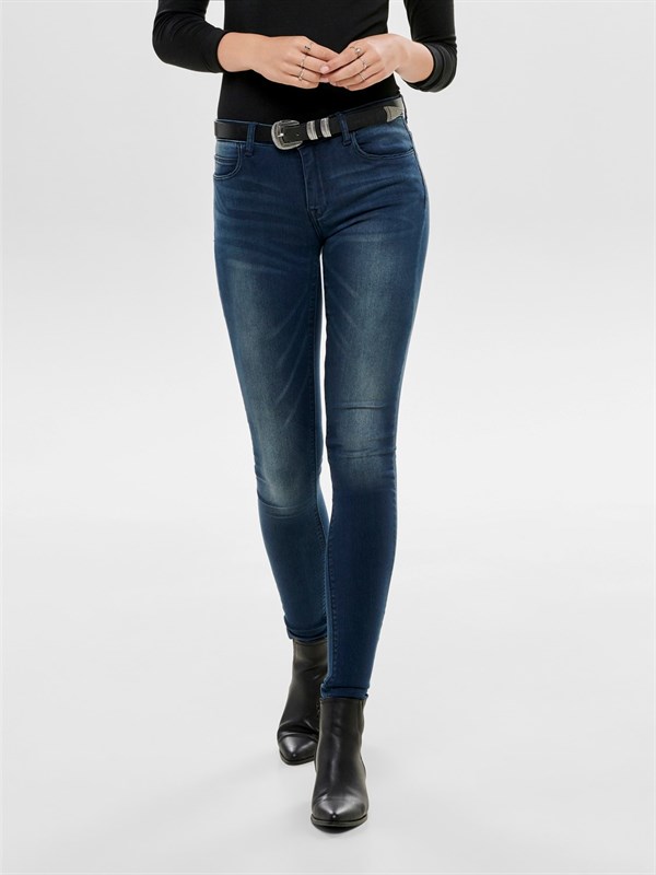 Kadın Regular Skinny Fit Jean Pantolon Onlcarmen Koyu Mavi