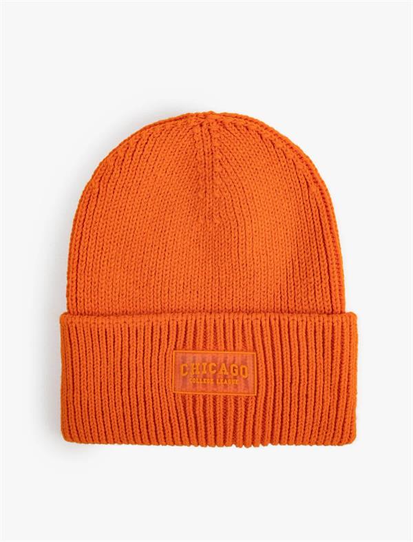 Erkek Çocuk Turuncu Chicago Baskılı Bere