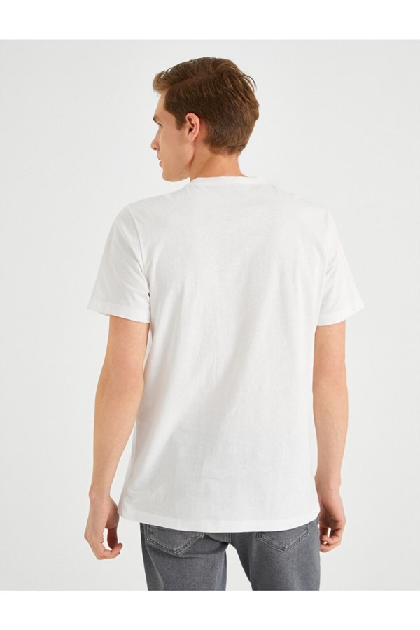 Slogan Baskılı Bisiklet Yaka Kısa Kollu Tişört