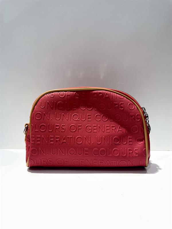 Yazılı Benetton Mini Çanta Kırmızı