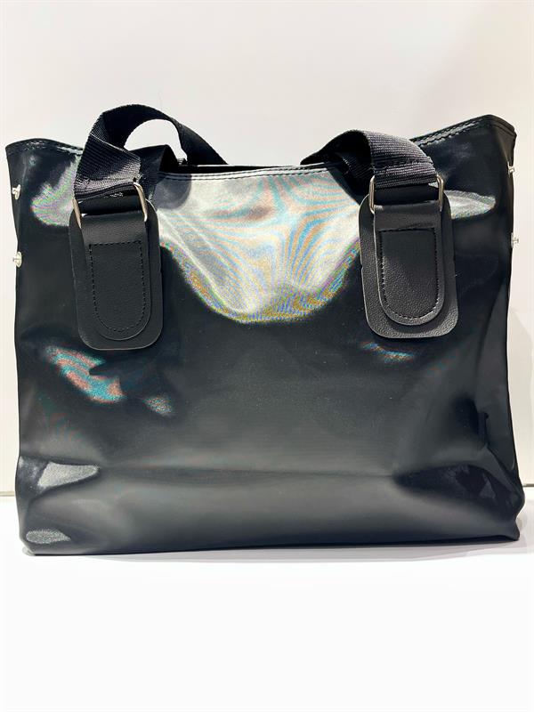 Kadın Change Time Yazılı Omuz Çantası Siyah